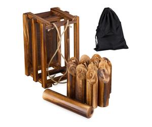 Relaxdays Gioco Kubb vichingo in legno fiammato