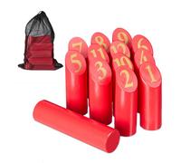 Relaxdays Gioco Kubb Viking rosso con sacca