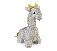 Relaxdays Giraffa Fermaporta, in Stoffa Morbida, Blocca Porta da Terra, Interno in Sabbia, 35 x 15 x 25 cm, Bianco Beige