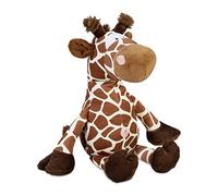 Relaxdays Giraffa Fermaporta, in Stoffa Morbida, Blocca Porta Pesante da Terra, Interno in Sabbia, 26x25x23 cm, Marrone, Poliestere