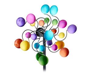 Relaxdays Girandola a Vento in Ferro, Mulino Doppio, Giardino e Balcone, Gioco per Bambini, HLP 119x33x15,5 cm, Colorato