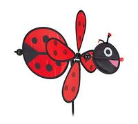 Relaxdays Girandola-Coccinella a Vento, Puntale per Giardino, Decorazione da Balcone, 76,5 x 36,5 x 51,5 cm, Rossa Nera