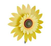 Relaxdays Girandola con Fiore, Fiore Decorativo per Bambini, Balcone, Terrazza e Giardino, Segnavento, H: 70 cm, Gialla