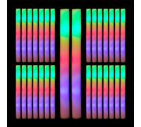 Relaxdays Glow Stick, Set da 30 Bastoni a LED Luminosi, 3 Effetti di Luce, Bastoncini in Gommapiuma, L: 42 cm, Bianco, 42 x 4 x 4 cm