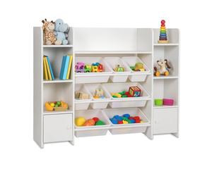 Relaxdays Grande scaffale per bambini con 8 box