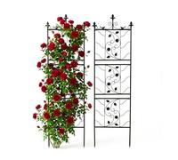 Relaxdays graticcio per rampicanti, Set da 2, A x L 172 x 50 cm, Acciaio, Giardino, Nero