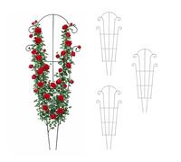 Relaxdays graticcio, Set 4, HxL: 100 x 40 cm, Metallo, Supporto per rampicanti, Giardino e vasi, Nero