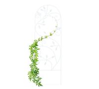 Relaxdays Grigliato da Giardino con Uccellini, in Metallo, per Piante Rampicanti, 120x40 cm, Colore Bianco