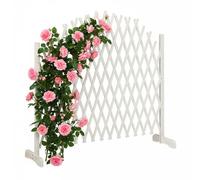 Relaxdays Graticolato in Legno, Allungabile Fino a 200 Metri, per Piante Rampicanti, per Giardini, Balconi, Bianco