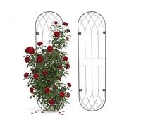 Relaxdays Griglia da Parete per Piante, in Acciaio Nero, 140 x 38 cm, Set di 2