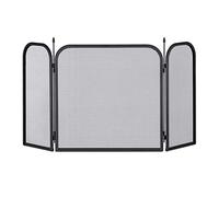 Relaxdays Griglia Parascintille per Camino in Acciaio, 3 Pannelli, Protezione Stufa e Caminetti, HxL: 52,5x97 cm, Nero