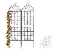 Relaxdays Griglia per Rampicanti, Set da 2 Pannelli da Piantare per Piante, 180 x 50 cm, Traliccio Giardinaggio, Nero
