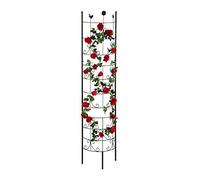 Relaxdays Griglia per Rampicanti, Semicircolare, da Piantare, Pannelli per Piante Spalliera da Giardino, H: 180 cm, Nera
