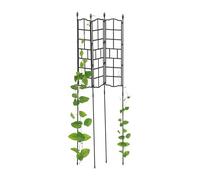Relaxdays Griglia per Rampicanti, Set da 3 Pannelli da Piantare per Piante, 124 x 14,5 cm, Traliccio Giardinaggio, Nero, Acciaio