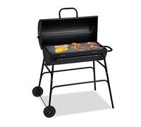 relaxdays Griglia Portatile XXL, Instant Barbecue con Coperchio, Aerazione Regolabile, Stabile,HLP 96,5x103x64,5 cm,Nero