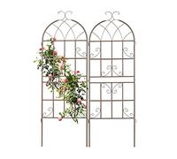 Relaxdays Grigliati per Rampicanti, Set da 2, HxL 150x50 cm, Supporti in Metallo per Piante Tralicci a Incastro, Marrone, Ferro