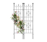 Relaxdays Grigliati per Rampicanti, Set da 2, HxL 180 x 50 cm, Supporti in Metallo per Piante Tralicci a Incastro, Verde, Ferro