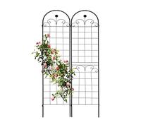 Relaxdays Grigliati per Rampicanti, Set da 2, HxL 180 x 50 cm, Supporti in Metallo per Piante, Tralicci a Incastro, Nero, Ferro