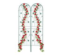 Relaxdays Grigliati per Rampicanti, Set da 2, HxL 200 x 50 cm, Supporti in Metallo per Piante Tralicci a Incastro, Verde, Ferro