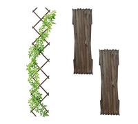 Relaxdays Grigliato in Legno per Rampicanti, 180x30 cm, Set 3 Tralicci Allungabili Piante da Giardino e Balcone, Marrone