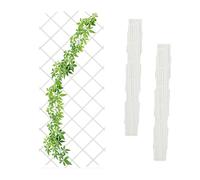 Relaxdays Grigliato in Legno per Rampicanti, 180x90 cm, Set 3 Tralicci Allungabili Piante da Giardino e Balcone, Bianco