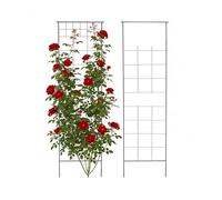 Relaxdays Griglie per rampicanti, Set 2 pz, A x L 193 x 58 cm, Nero | Giardino metallo, supporto rose