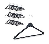 Relaxdays Grucce Appendiabiti in Set, Asta per i Pantaloni, Camicie, Gonne, Gancio Girevole, Plastica, Set da 30, Nero