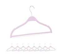 Relaxdays Grucce Appendiabiti, Set da 10, Stampelle in Paglia di Grano, Appendini con Barra per Pantaloni e Tacche, Rosa, Fibra vegetale