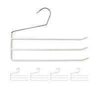 Relaxdays Grucce multiple pantaloni – Set da 5, metallo, 3 aste per gonne, antiscivolo, colori