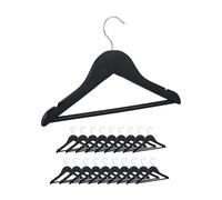 Relaxdays Grucce per Bambini, Set 20 Appendiabiti da Armadio in Cameretta Bimbi, Stampelle Attaccapanni in Legno, Nero, HLP: 19 x 30,5 x 1 cm