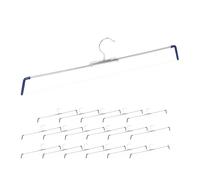 Relaxdays Grucce per Pantaloni, Set 10 Appendini Antiscivolo per Gonne, Stampella a Spirale, L: 30-51,5 cm, Argento Blu, Ferro