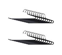 Relaxdays Grucce per Pantaloni, Set da 20 grucce Antiscivolo, salvaspazio, Altezza 17,5 x 35 x 0,5 cm, Colore: Nero