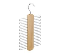 Relaxdays Gruccia Multipla Portacravatte, Stampella 20 Cravatte, Organizer Armadio,Gancio Girevole a 360°,Legno,Naturale, Ferro, 1 pz