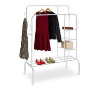 Relaxdays Guardaroba appendiabiti aperto con ruote