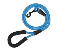 Relaxdays Guinzaglio per Cani di Grande e Piccola Taglia, 1,5 m Fino a 50 kg, Moschettone Riflettente Impugnatura, Blu, Nylon