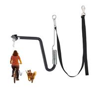 Relaxdays Guinzaglio per Cani da Bicicletta a Mani Libere, Supporto per Bici con Distanziatore a Molla, Corda, Nero, 20% Poliestere 5% Gomma 75% Acciaio, 1 Pezzo