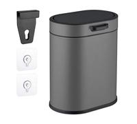 Relaxdays Hängender Mülleimer 5 Liter Parete, 5 Litri, da Appendere o incollare, Secchio Interno, Cucina, pattumiera da Bagno, Grigio, 30% plastica 70% Ferro