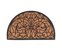 Zerbino Antiscivolo Tappetino Esterni Porta Semicircolare Cocco Gomma 100x60 cm