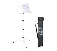 Relaxdays HLP: 140x53x49 cm Leggio Musicale Pieghevole, Chitarra, Violino e Canto, Porta Spartito in Ferro, Bianco