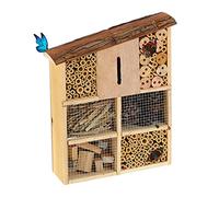 Relaxdays Hotel per Insetti, Alveare per Api e Vespe, da Giardino, Balcone, Casetta da Esterno, 34x27,5x8 cm, Naturale
