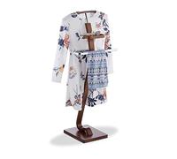 Relaxdays Indossatore Porta Abiti Effetto Noce, Servomuto in Legno & Metallo, Omino Appendiabiti HLP 112 x 46,5 x 33cm, Marrone Scuro