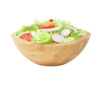 Relaxdays Insalatiera, bambù, Ovale, H x L x P: 10 x 25 x 23 cm, Ciotola per servire Insalata, Snack, Frutta, Naturale
