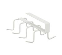 Relaxdays Inserto per Armadio, 8 Ganci, Metallo, Senza Fori, Appendiabiti, Scaffale, HxLxP: 6,5 x 10 x 18 cm, Bianco
