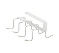 Relaxdays Inserto per Armadio, 8 Ganci, Metallo, Senza Fori, Appendiabiti, Scaffale, HxLxP: 6,5 x 10 x 18 cm, Bianco