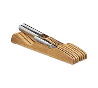 Relaxdays Ceppo Portacoltelli/per Coltelli, Posto per 7 Coltelli, Coltelli non Inclusi, Misure Hbt: ca 5 X 9,5 X 40 cm, Colore Naturale