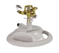 Relaxdays Irrigatore ad Impulsi da Giardino, per Superfici fino 450 m² Raggio di 12 m, 360°, Sprinkler per Prati, Grigio