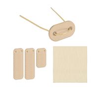 Relaxdays Kit per Il Fissaggio Telo Frangivista, Set Piastre di Montaggio e 52 Aste in Filo Metallico, Beige