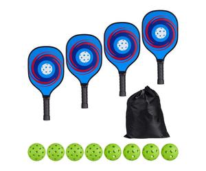 Relaxdays Kit pickleball 4 racchette e 8 palline