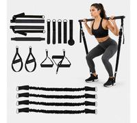 Relaxdays Kit Pilates con barra e fasce
