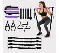 Relaxdays Kit Pilates con barra e fasce
